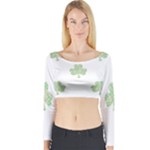 st patricks clover beer Long Sleeve Crop Top (Tight Fit)