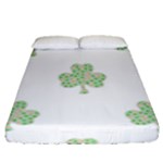 st patricks clover beer Fitted Sheet (Queen Size)