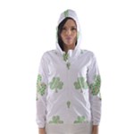 st patricks clover beer Hooded Wind Breaker (Women)