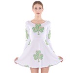 st patricks clover beer Long Sleeve Velvet Skater Dress