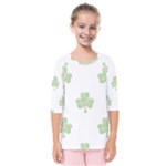 st patricks clover beer Kids  Quarter Sleeve Raglan Tee