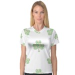 st patricks clover beer Women s V-Neck Sport Mesh Tee