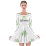 st patricks clover beer Long Sleeve Skater Dress