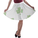 st patricks clover beer A-line Skater Skirt