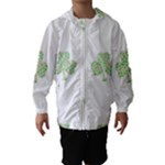 st patricks clover beer Hooded Wind Breaker (Kids)