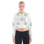 st patricks clover beer Women s Cropped Sweatshirt