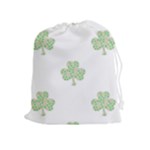 st patricks clover beer Drawstring Pouch (XL)