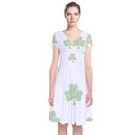 st patricks clover beer Short Sleeve Front Wrap Dress