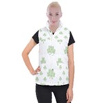 st patricks clover beer Women s Button Up Puffer Vest