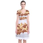 Poutine Short Sleeve Front Wrap Dress