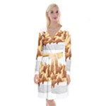 Poutine Long Sleeve Velvet Front Wrap Dress