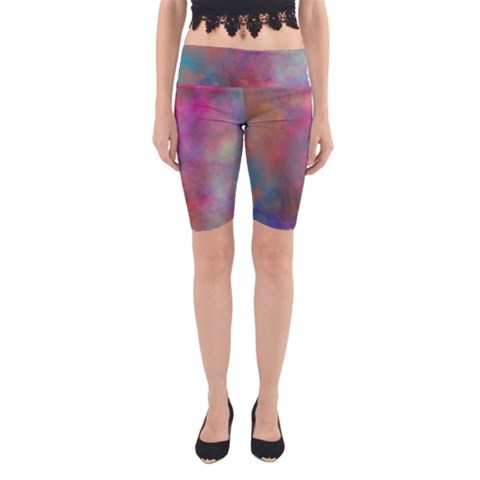 Rainbow Clouds Yoga Cropped Leggings from ArtsNow.com