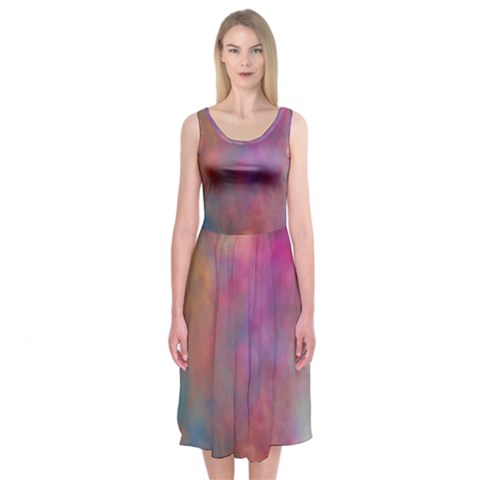 Rainbow Clouds Midi Sleeveless Dress from ArtsNow.com