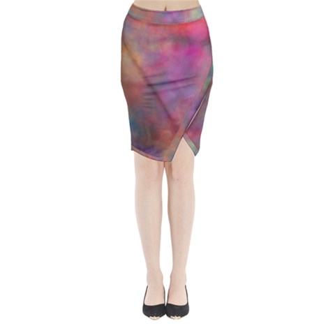 Rainbow Clouds Midi Wrap Pencil Skirt from ArtsNow.com