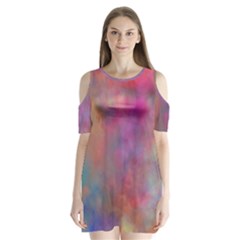 Rainbow Clouds Shoulder Cutout Velvet  One Piece from ArtsNow.com