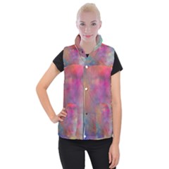 Rainbow Clouds Women s Button Up Puffer Vest from ArtsNow.com