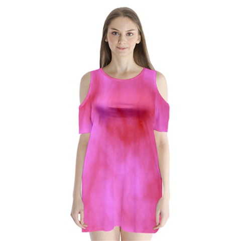 Pink Clouds Shoulder Cutout Velvet  One Piece from ArtsNow.com