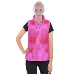 Pink Clouds Women s Button Up Puffer Vest from ArtsNow.com