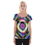 Rippled Geometry  Women s Cap Sleeve Top