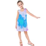 Blue And Purple Clouds Kids  Sleeveless Dress