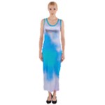 Blue And Purple Clouds Fitted Maxi Dress