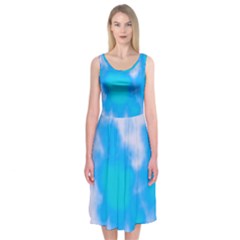 Blue And Purple Clouds Midi Sleeveless Dress from ArtsNow.com