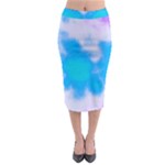 Blue And Purple Clouds Midi Pencil Skirt