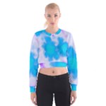 Blue And Purple Clouds Women s Cropped Sweatshirt