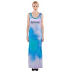 Blue And Purple Clouds Maxi Thigh Split Dress