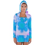 Blue And Purple Clouds Women s Long Sleeve Hooded T-shirt