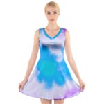 Blue And Purple Clouds V-Neck Sleeveless Dress