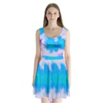 Blue And Purple Clouds Split Back Mini Dress 