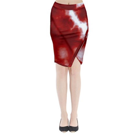 Cherry Cream Sky Midi Wrap Pencil Skirt from ArtsNow.com