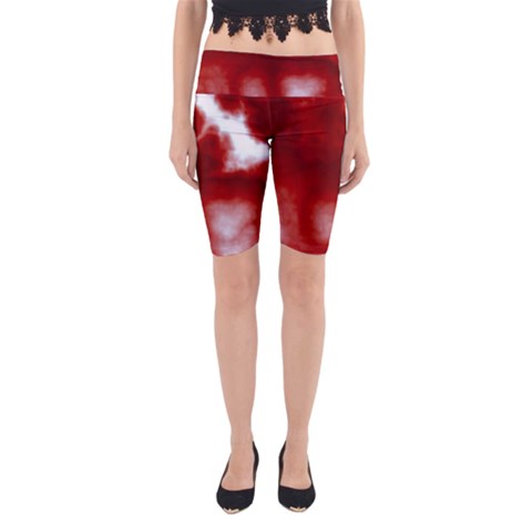 Cherry Cream Sky Yoga Cropped Leggings from ArtsNow.com