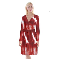 Long Sleeve Velvet Front Wrap Dress 