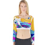 Easter egg Emoji Long Sleeve Crop Top (Tight Fit)