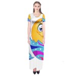 Easter egg Emoji Short Sleeve Maxi Dress