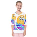 Easter egg Emoji Kids  Quarter Sleeve Raglan Tee