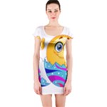 Easter egg Emoji Short Sleeve Bodycon Dress