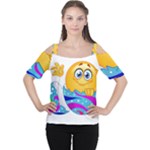 Easter egg Emoji Women s Cutout Shoulder Tee