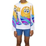 Easter egg Emoji Kids  Long Sleeve Swimwear