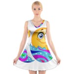 Easter egg Emoji V-Neck Sleeveless Dress