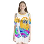 Easter egg Emoji Shoulder Cutout Velvet  One Piece