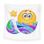 Easter egg Emoji Square Tapestry (Large)