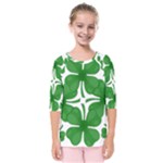 4 leaf clover Kids  Quarter Sleeve Raglan Tee