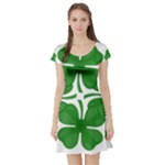 4 leaf clover Short Sleeve Skater Dress