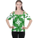 4 leaf clover Women s Cutout Shoulder Tee