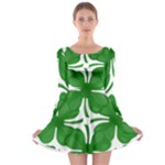 4 leaf clover Long Sleeve Skater Dress