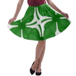 4 leaf clover A-line Skater Skirt