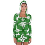 4 leaf clover Women s Long Sleeve Hooded T-shirt